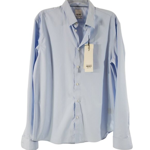 Routine Men’s Slim Fit Blue Button Front Long Sleeve Shirt – Size 2XL NWT - Picture 2 of 14